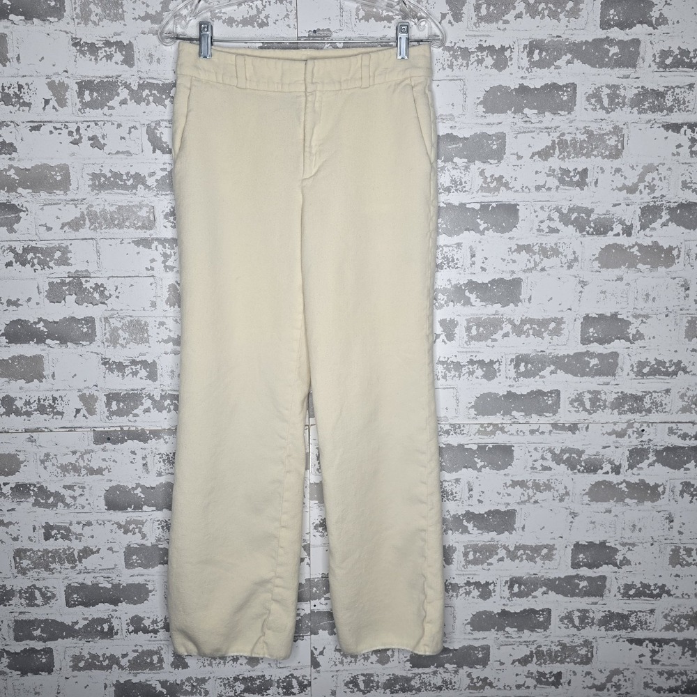Lauren Ralph Lauren 100% Wool Pants Womens 12 Eggshell Straight Leg Comfort Soft